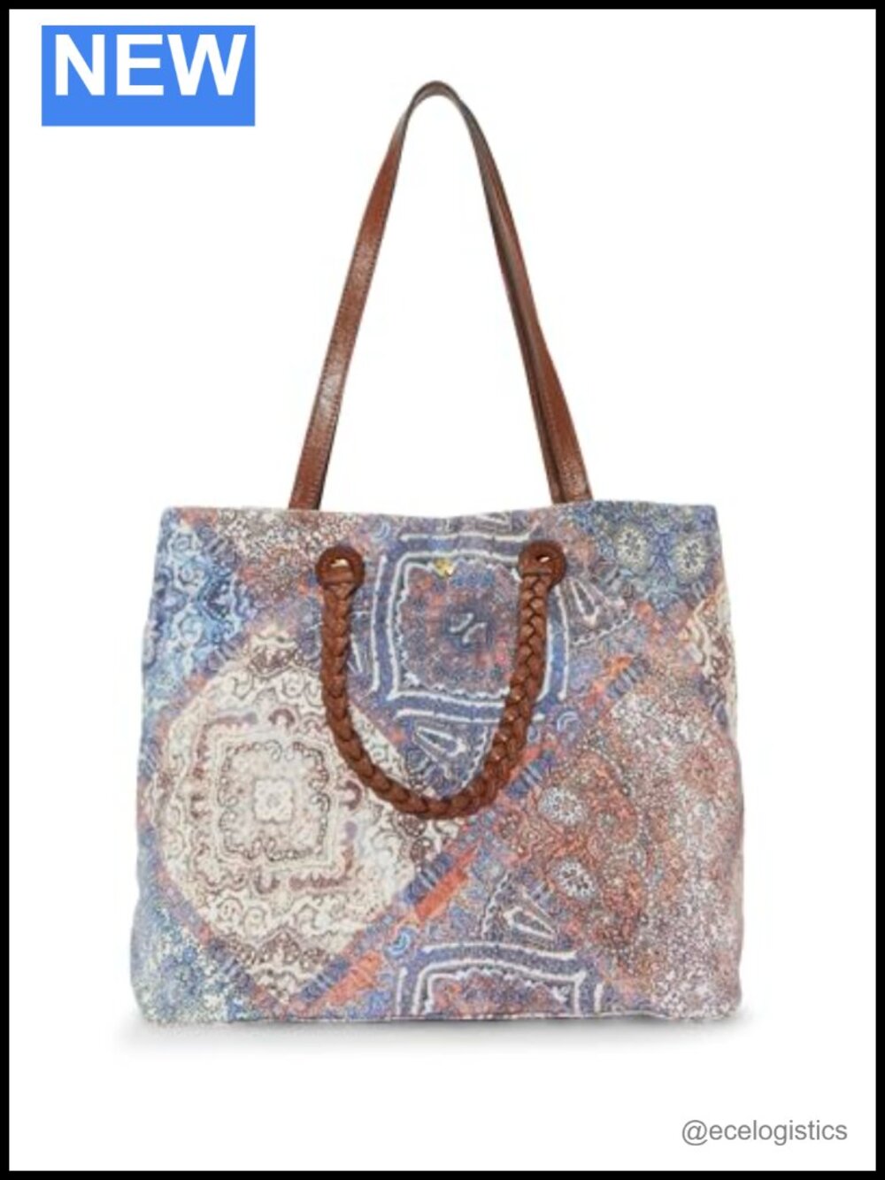 Lucky Brand Cotton Tote Magnet Closure Hobo Bag